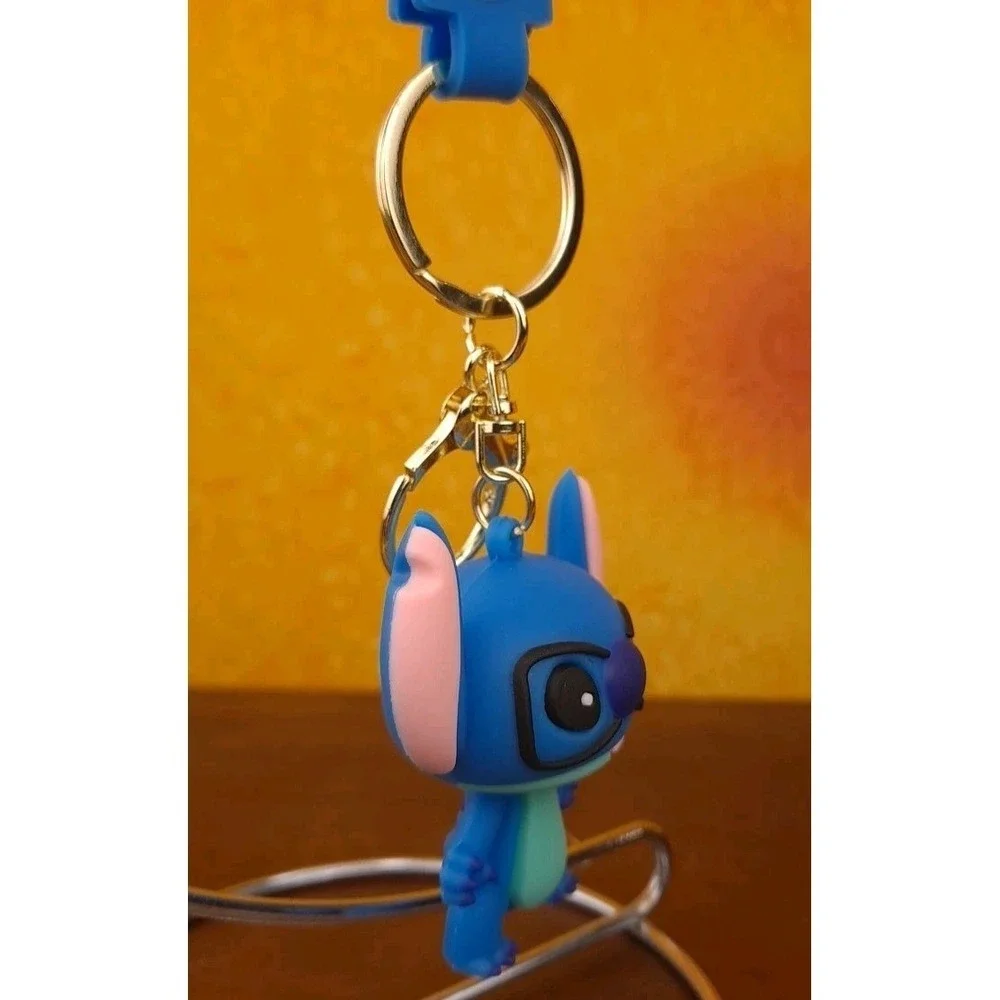 Lilo & Stitch With Glasses 3D PVC Keychain Keyring Backpack Clip Disney‎ 8